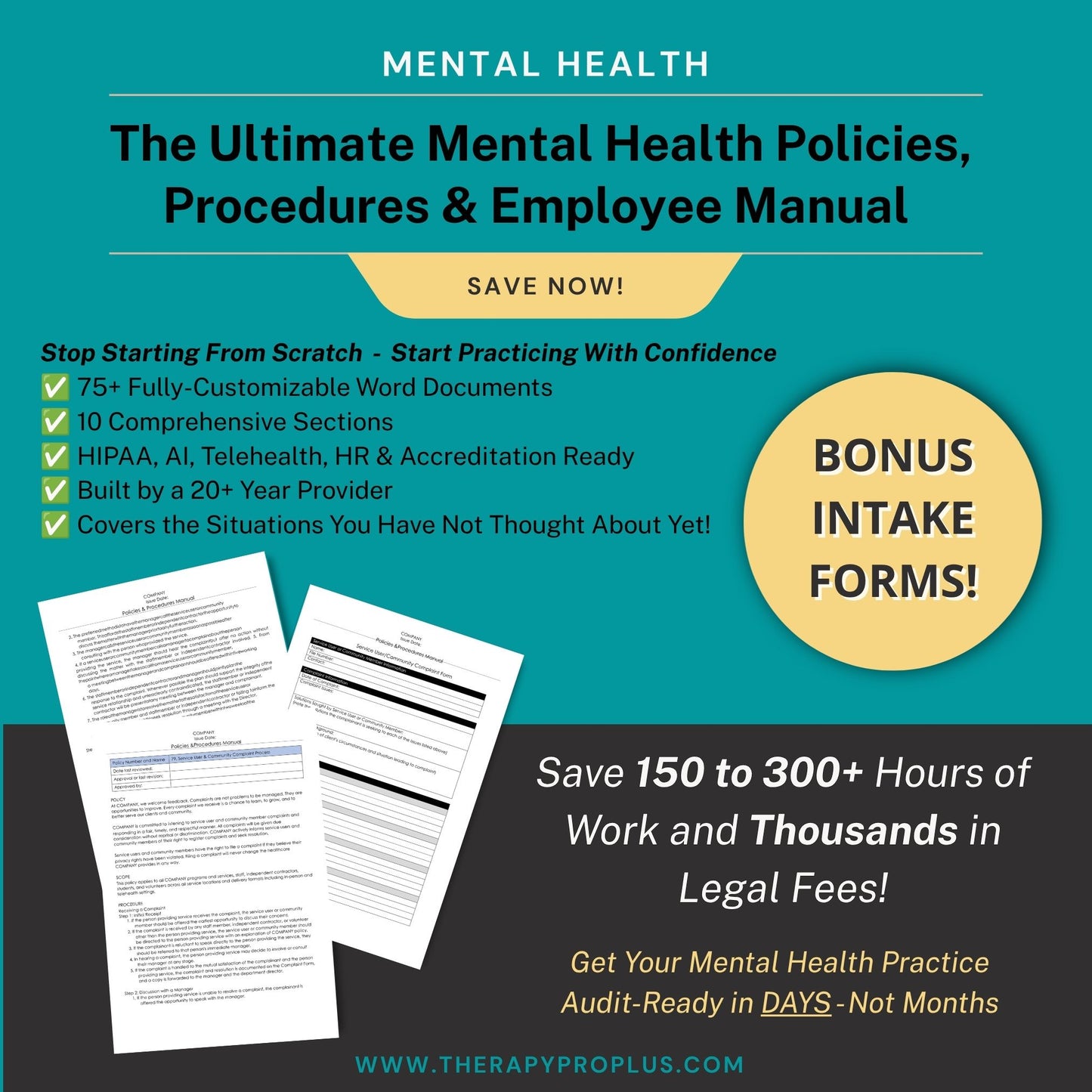 The Ultimate Mental Health Policies & Procedures Manual | Customizable | TherapyPro+